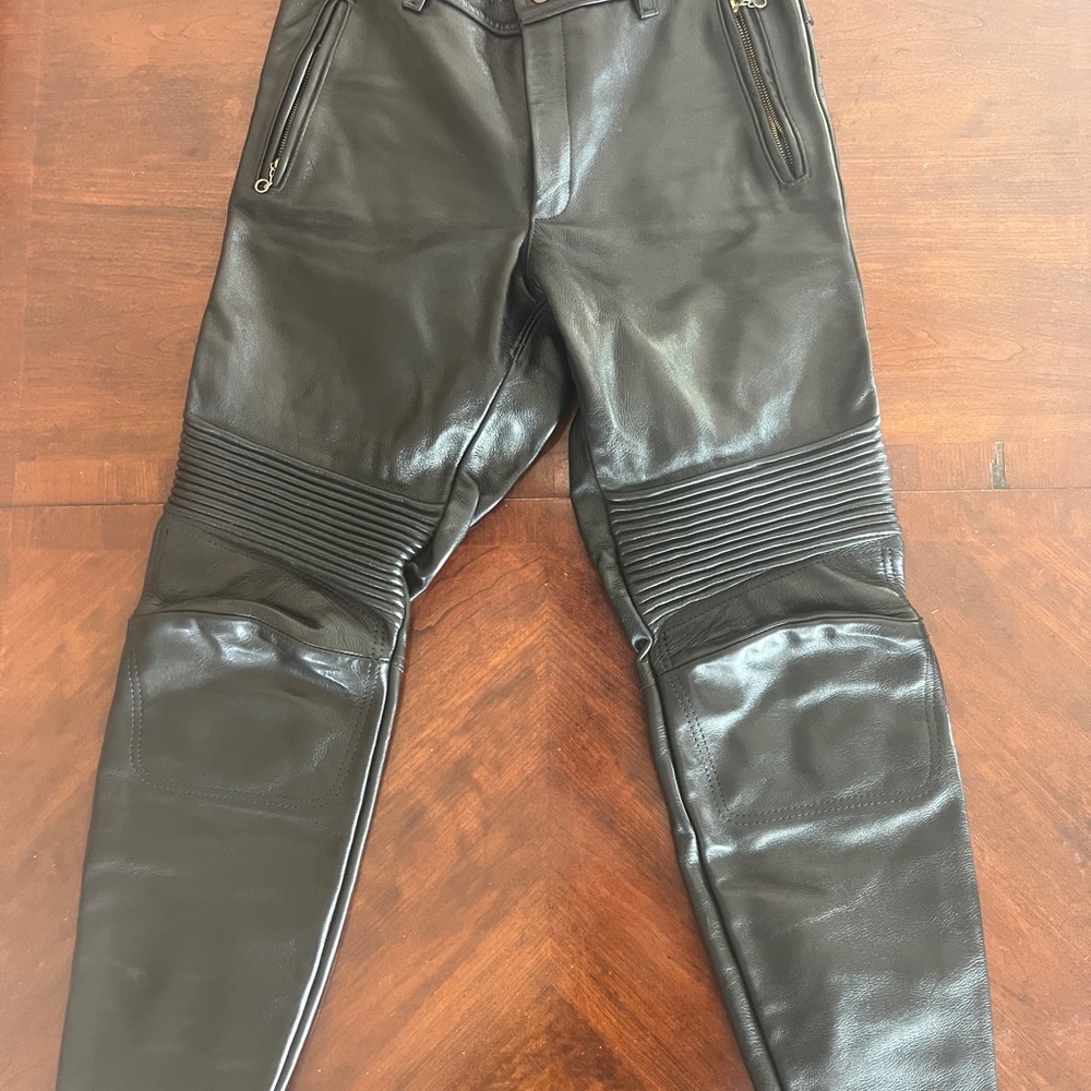COPY - Vanson Black Leather Motorcycle Pants